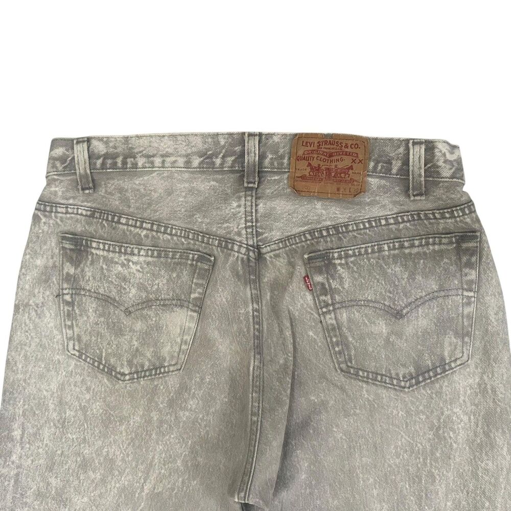 Vintage Levis 501 Jeans Mens 33x29 Gray Acid Wash Button Fly Made in USA 80s - Picture 11 of 12